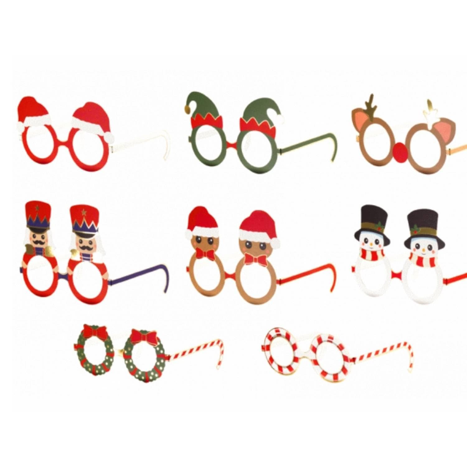 Set de 8 lunettes rigolotes pour animer table de Noël