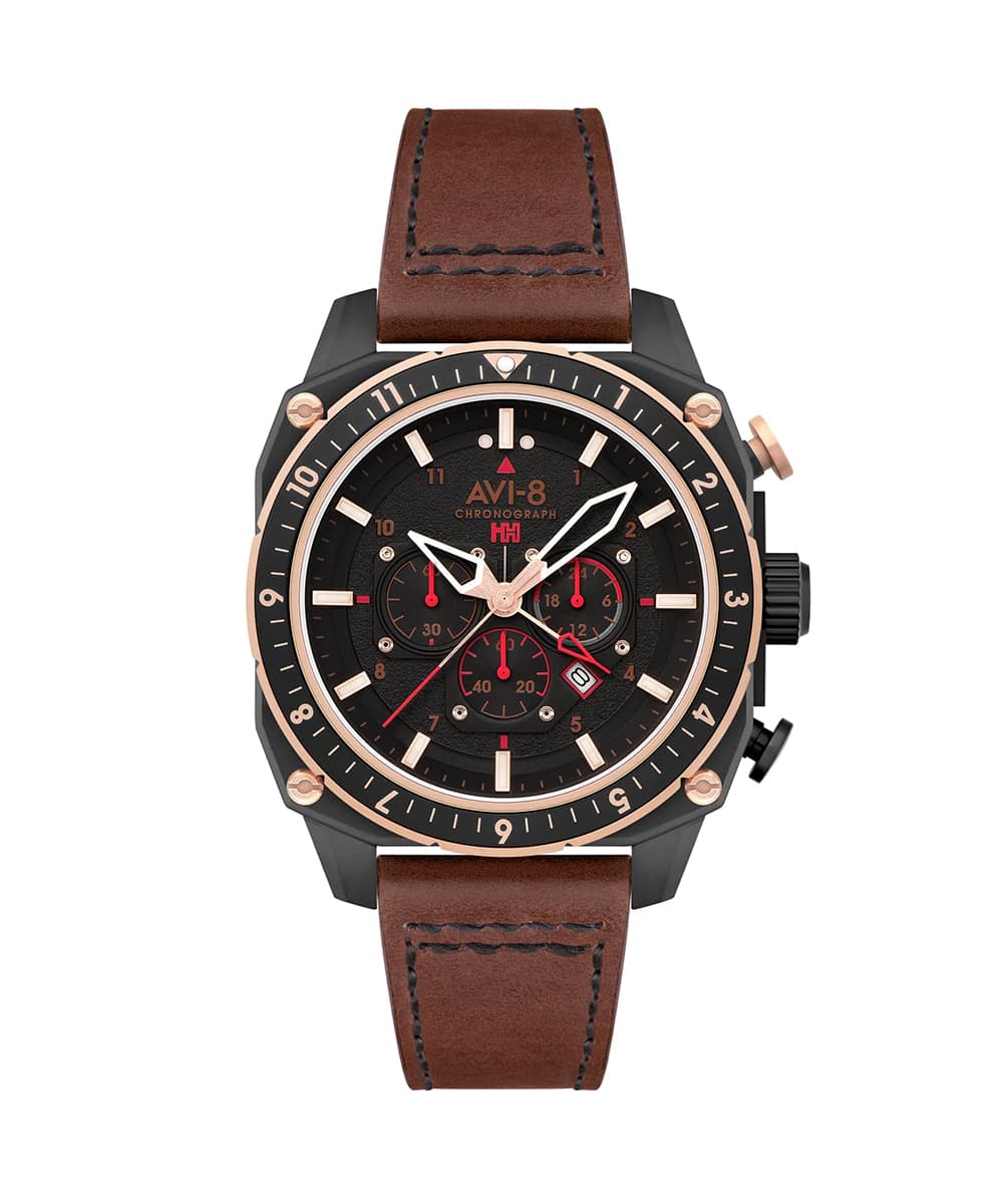 MONTRE AVI-8 HAWKER ATLAS DUAL TIME CHRONOGRAPH JADE BLACK