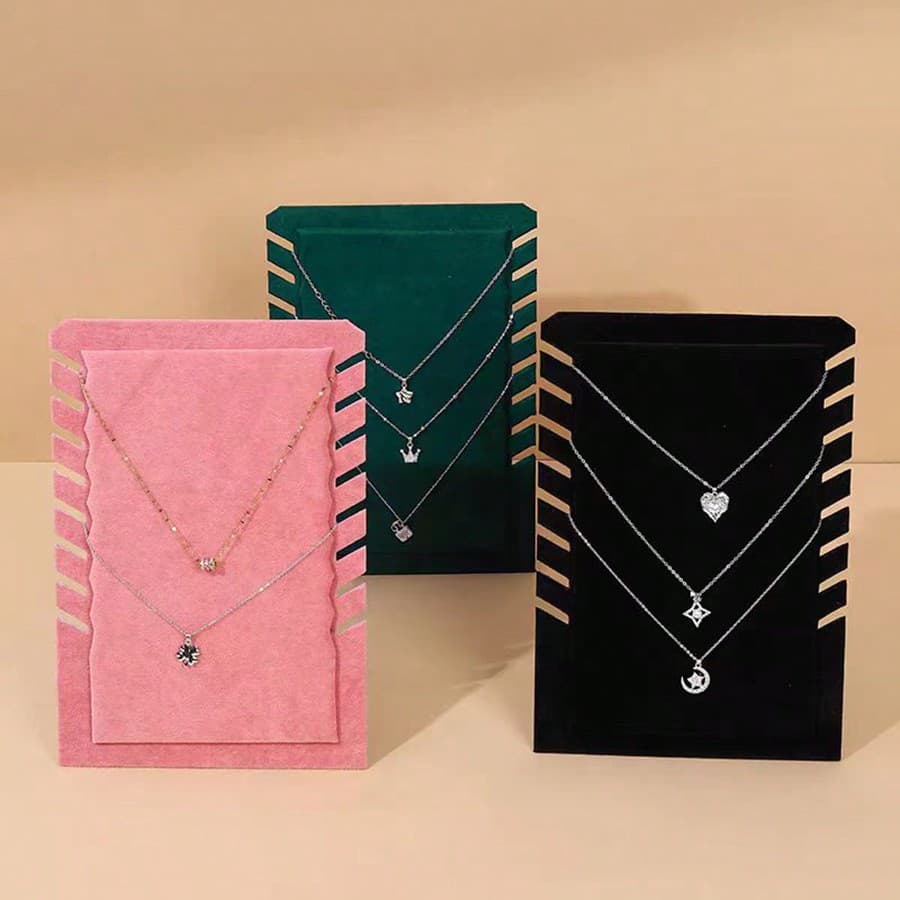 Présentoir à collier en velours à 8 rangées pour le comptoir ou les vitrines, ou des présentations en direct sur les diffusions en direct